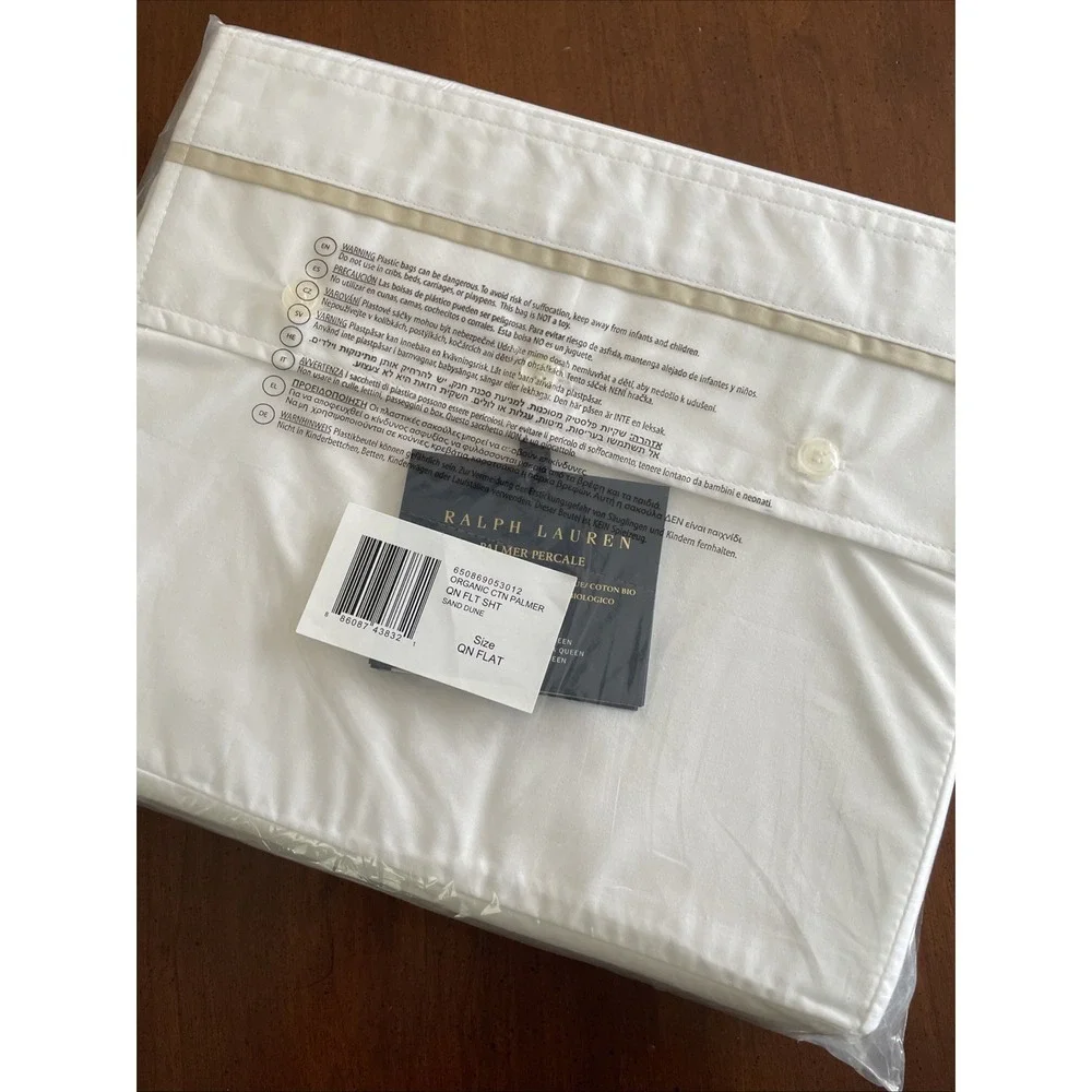NEW Ralph‎ Lauren Full Queen Sheet Palmer Sand Dune Cotton 464TC